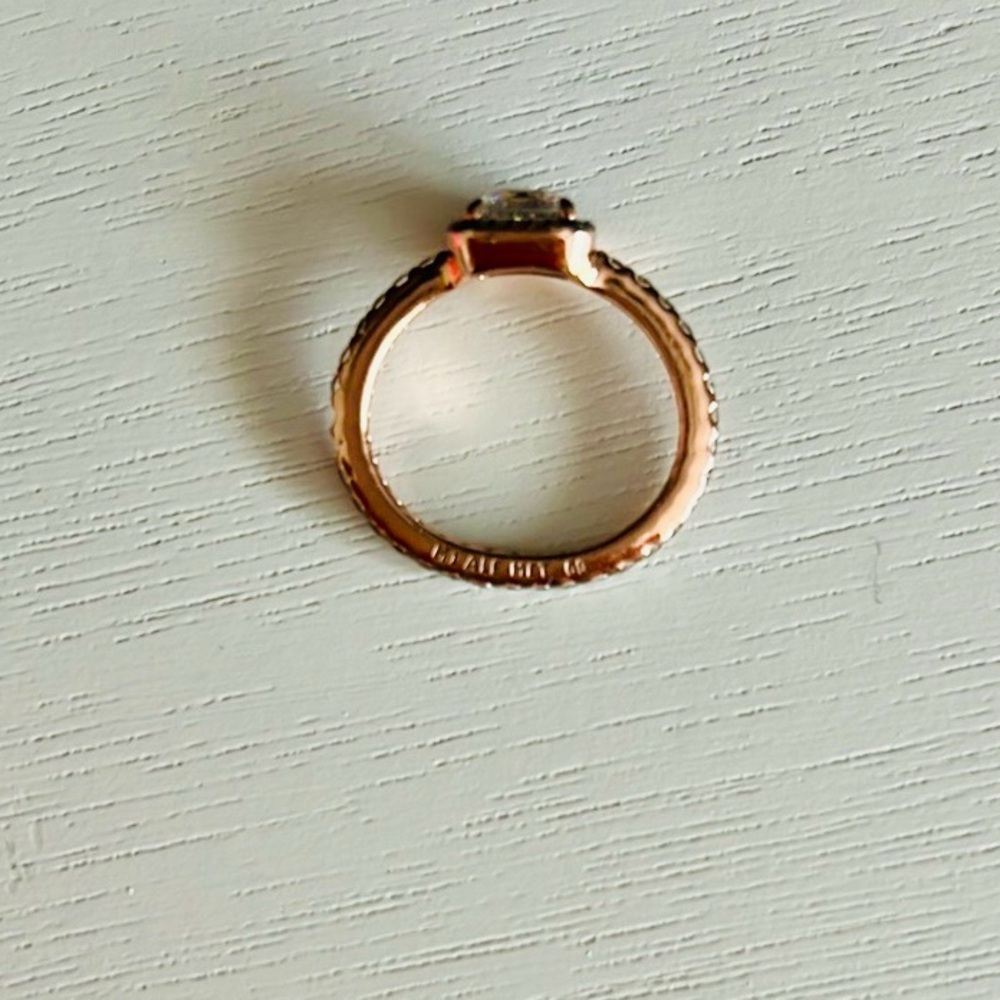 Pandora Square Sparkle Halo Ring rose gold plating size 5 - Picture 4 of 7